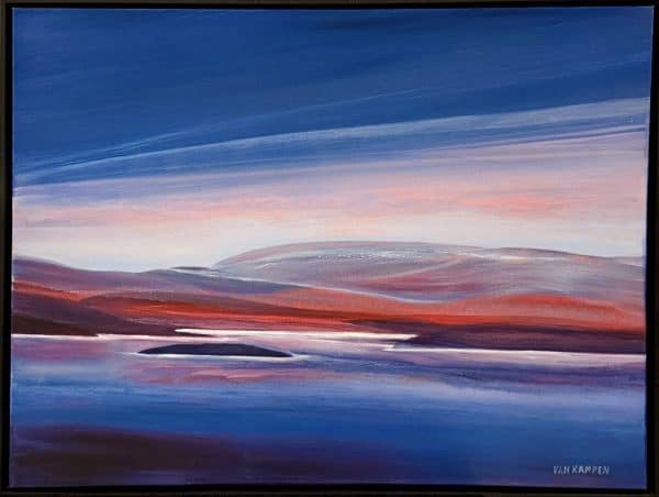 Contemporary Art. Title: New Dawn_Mixed Media on Canvas_23.5 x 31.5 in by Canadian artist Katherine van Kampen. Vancouver Fine Art Gallery.