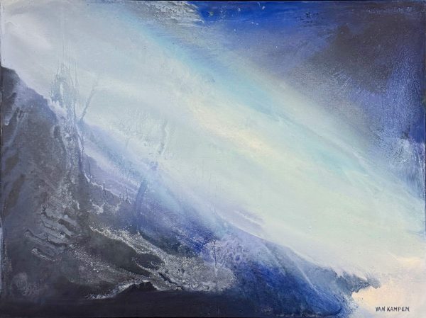 Contemporary Art. Title: Ocean Secret, Mixed Media on Canvas, 23.5 x 31.5 in by Canadian artist Katherine van Kampen. Vancouver Fine Art Gallery.