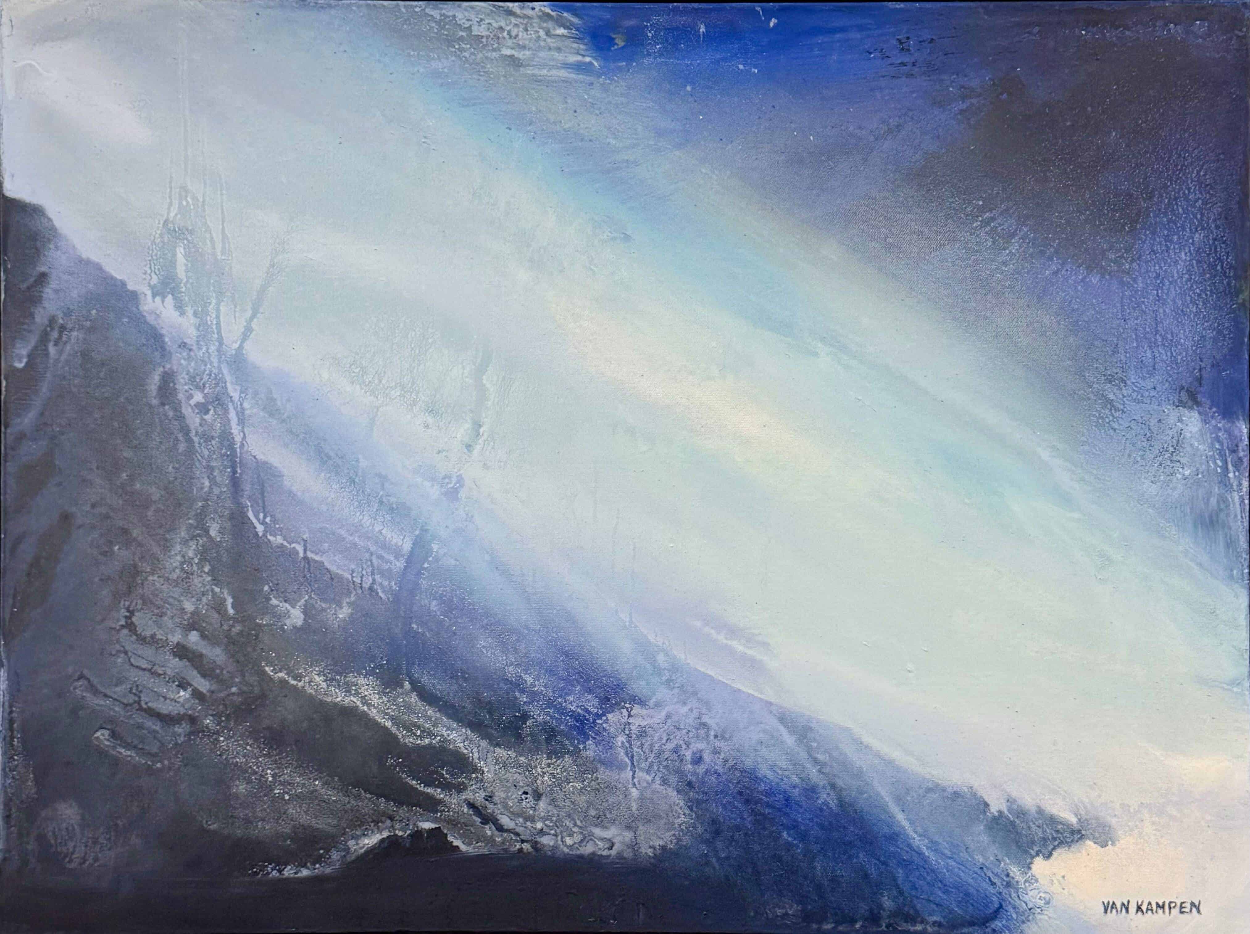 Contemporary Art. Title: Ocean Secret, Mixed Media on Canvas, 23.5 x 31.5 in by Canadian artist Katherine van Kampen. Vancouver Fine Art Gallery.