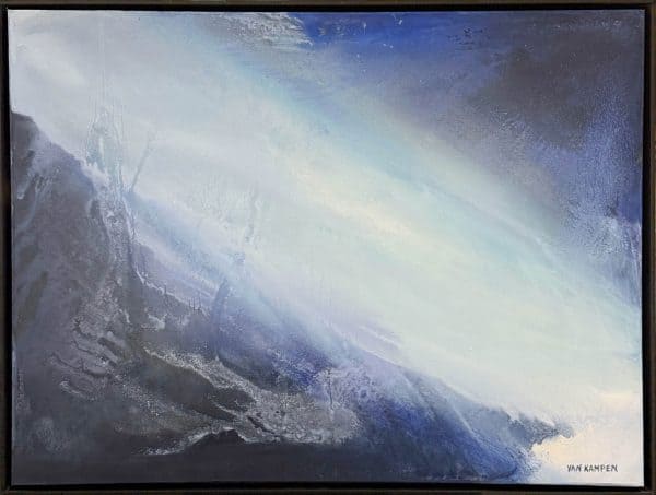 Contemporary Art. Title: Ocean Secret, Mixed Media on Canvas, 23.5 x 31.5 in by Canadian artist Katherine van Kampen. Vancouver Fine Art Gallery.