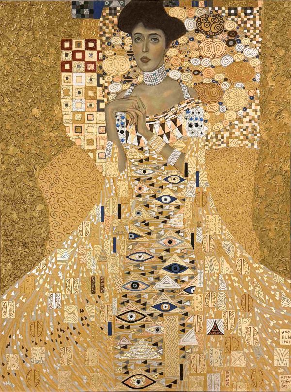Contemporary Art. Title: Golden Adele, Replica Painting, Mixed Media_48 x 36 in by artist Mykola Yurov. Vancouver Fine Art Gallery.