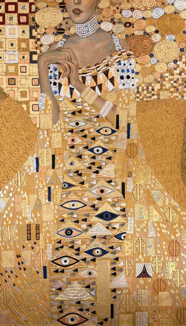Contemporary Art. Title: Golden Adele, Replica Painting, Mixed Media_48 x 36 in by artist Mykola Yurov. Vancouver Fine Art Gallery.