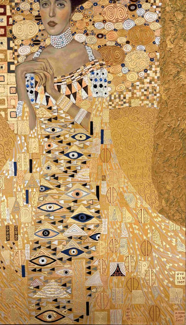 Contemporary Art. Title: Golden Adele, Replica Painting, Mixed Media_48 x 36 in by artist Mykola Yurov. Vancouver Fine Art Gallery.