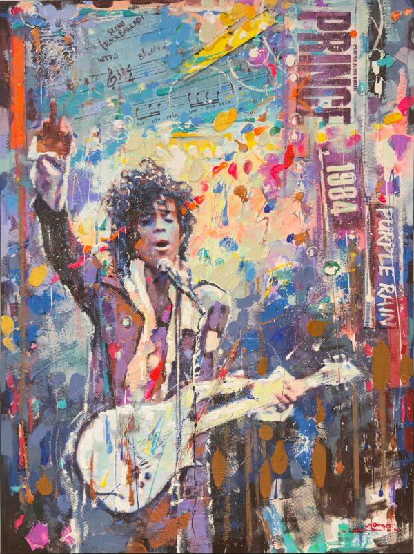 Contemporary Art. Title: Purple Rain, MM on Canvas, 48 x 36 in by Canadian artist Victor Colesnicenco. Vancouver Fine Art Gallery.