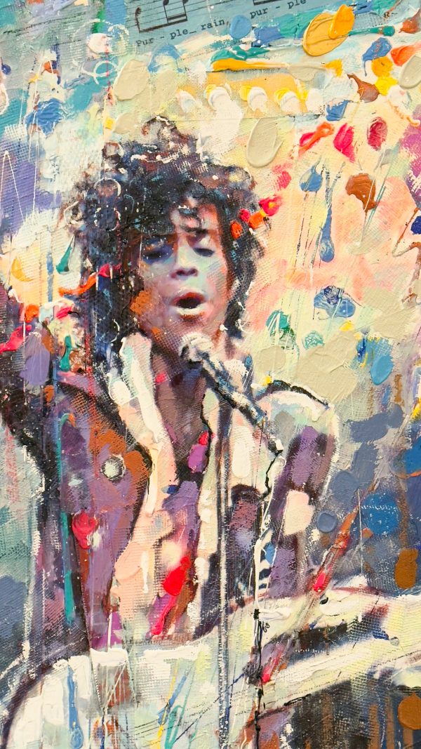 Contemporary Art. Title: Purple Rain, MM on Canvas, 48 x 36 in by Canadian artist Victor Colesnicenco. Vancouver Fine Art Gallery.