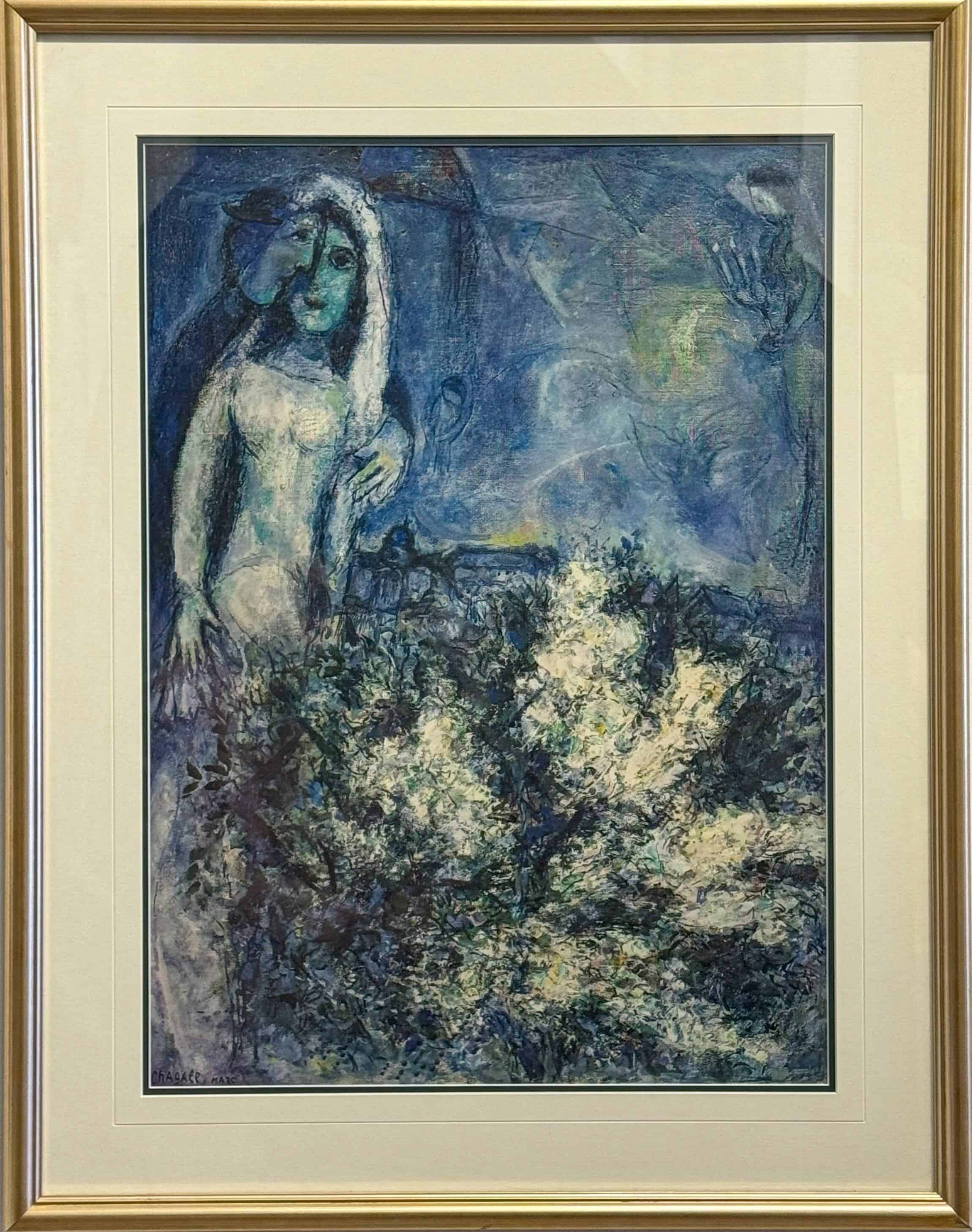 Old Masters. Title: Levkojen_Lithograph_25 x 18 in by Marc Chagall. Vancouver Fine Art Gallery.