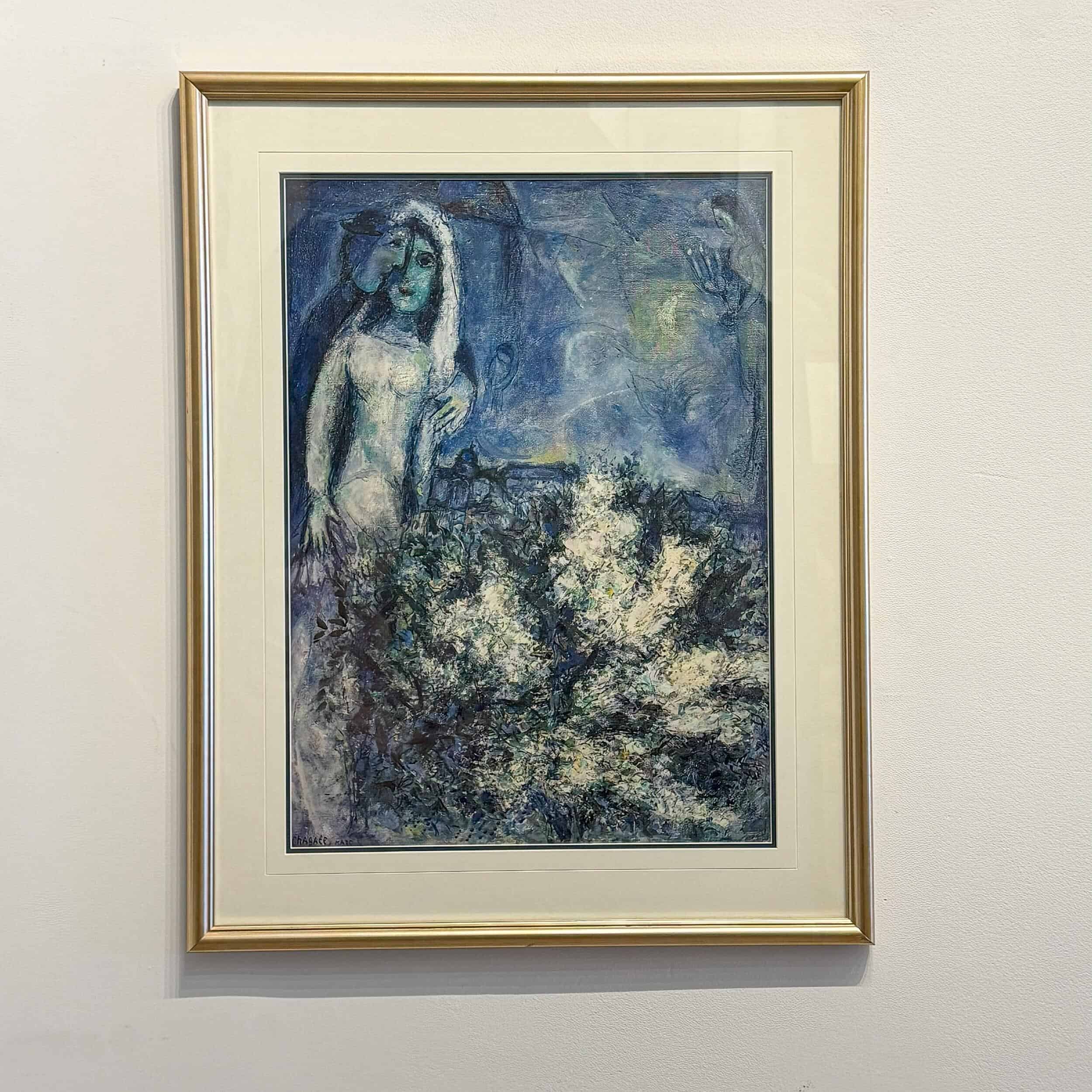 Old Masters. Title: Levkojen_Lithograph_25 x 18 in by Marc Chagall. Vancouver Fine Art Gallery.