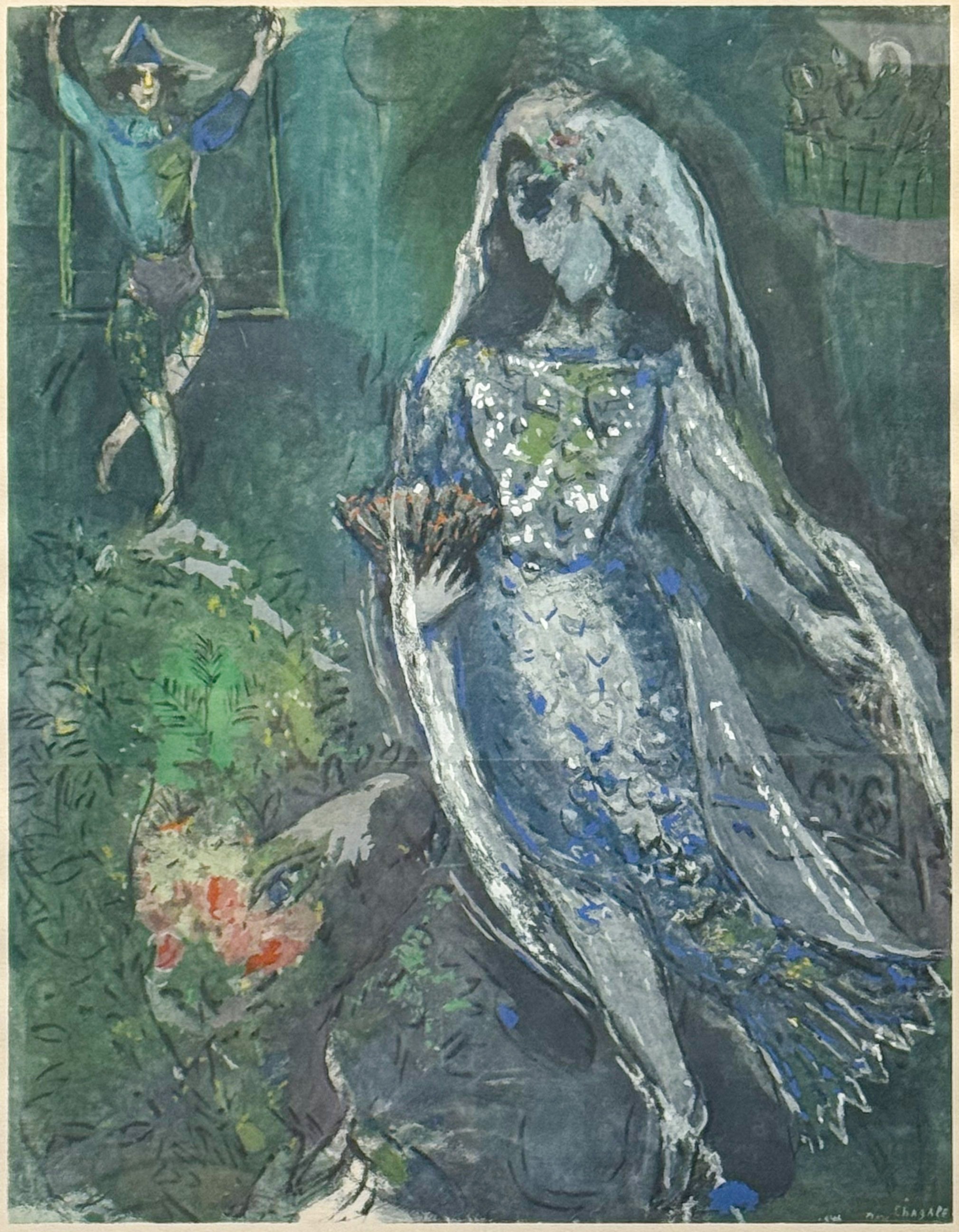 Old Masters. Title: Siren_Lithograph_21.5 x 17 in by Marc Chagall. Vancouver Fine Art Gallery.